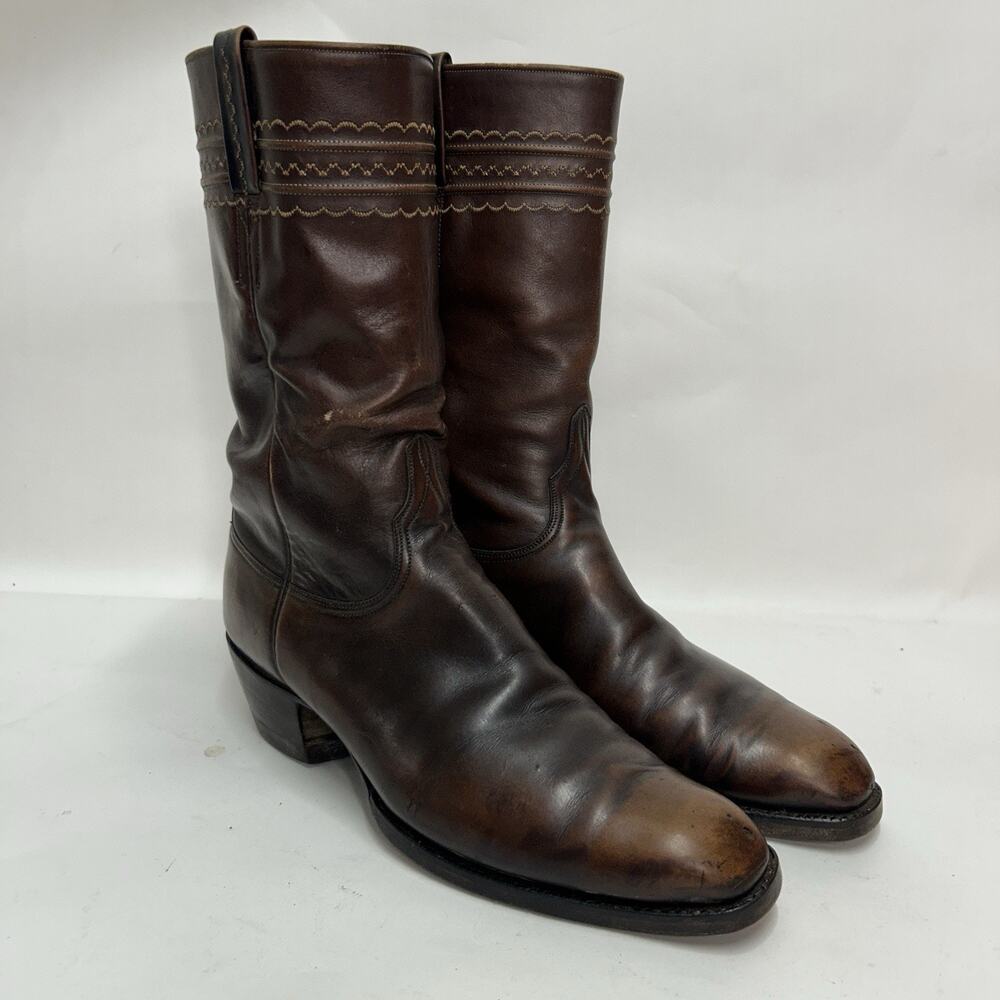 Vintage Lucchese San Antonio Stovepipe Cowboy Boots “Brown”